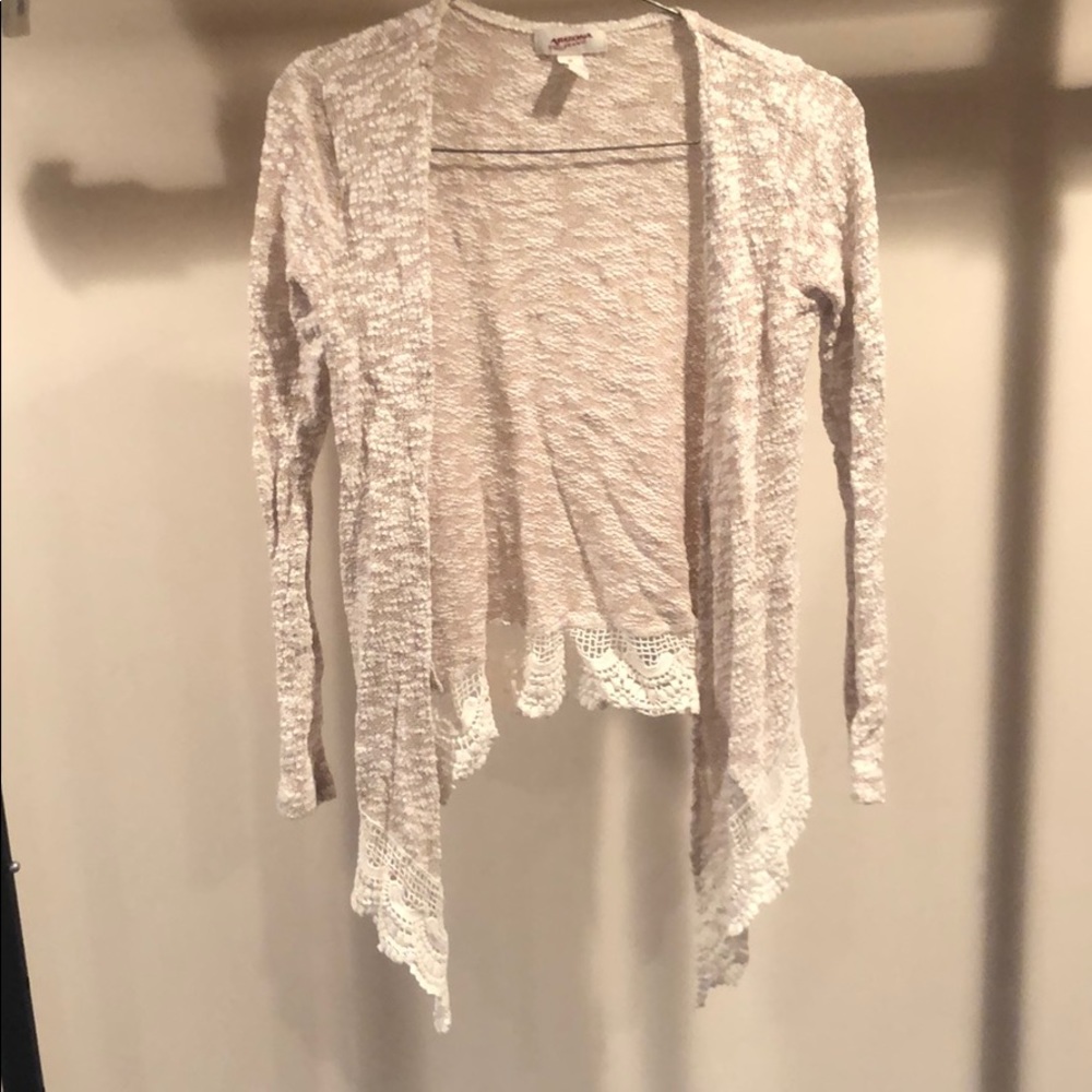 Tan Lace Cardigan